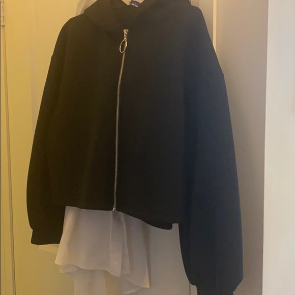 Zara Neoprene zip up hoodie - Picture 2 of 3